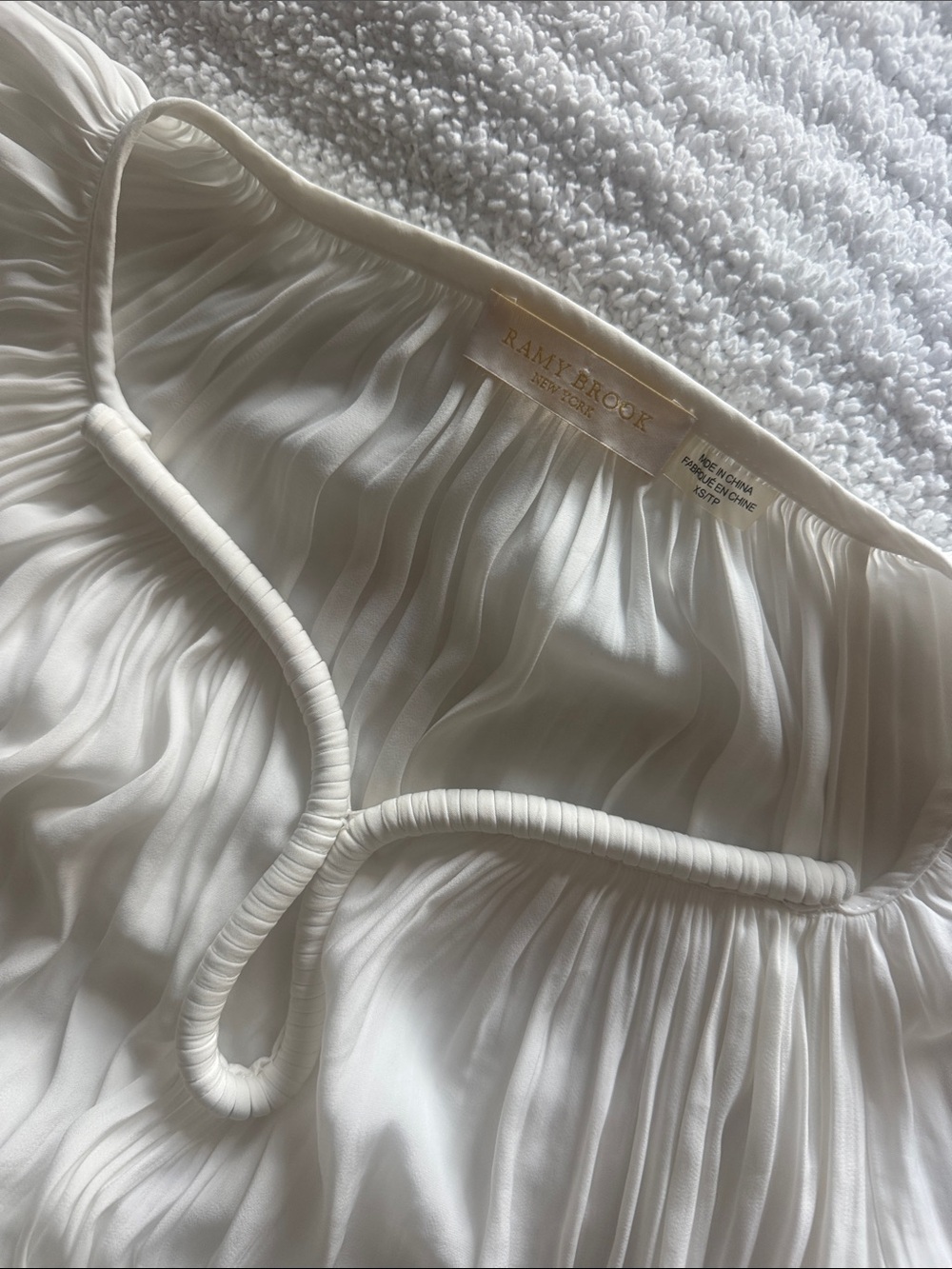 Ramy Brook Pleated Cream Blouse - Picture 3 of 4